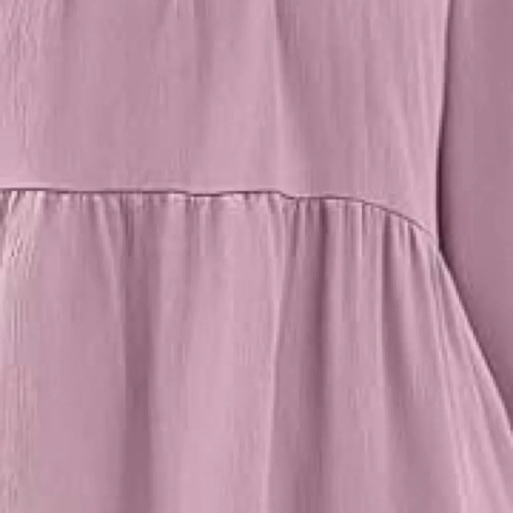 New-Girls XL Pale Pink  long sleeve crew mock turtleneck neck  long dress